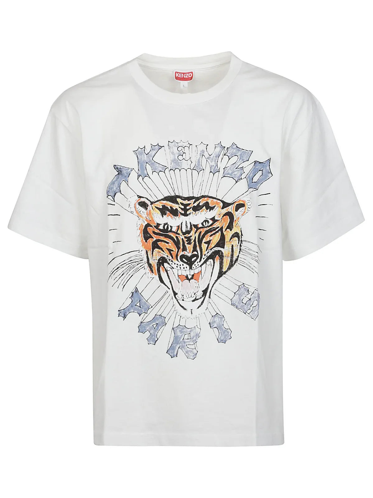 Kenzo T-shirt met tijgerprint en logo in het wit