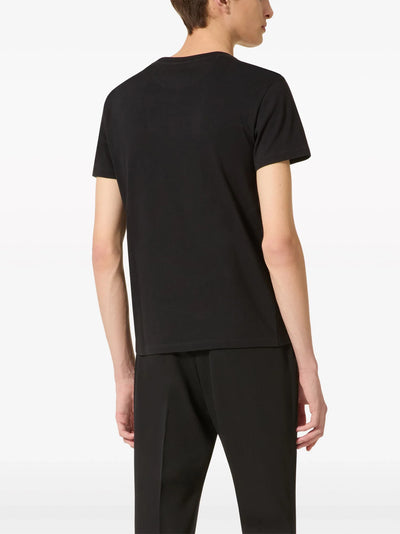 Valentino Wit Vetgedrukt VLTN Print Logo T-shirt in Zwart 