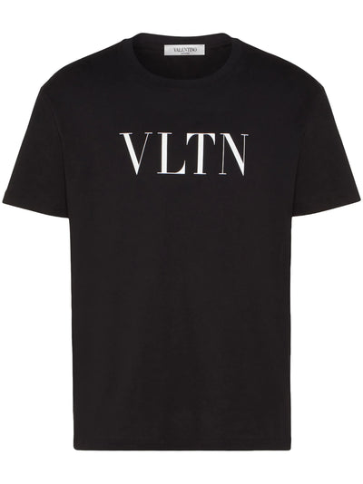 Valentino Wit Vetgedrukt VLTN Print Logo T-shirt in Zwart 
