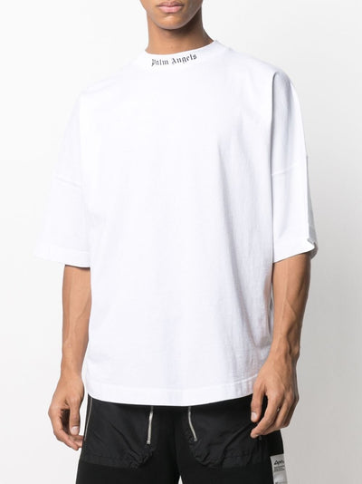 Palm Angels oversized T-shirt met opstaande hals in wit