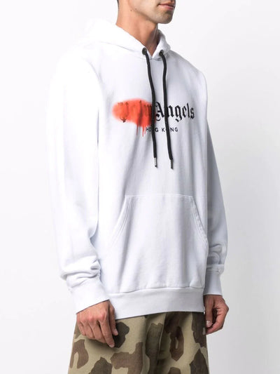 Palm Angels Red Spray Hong Kong-hoodie wit 