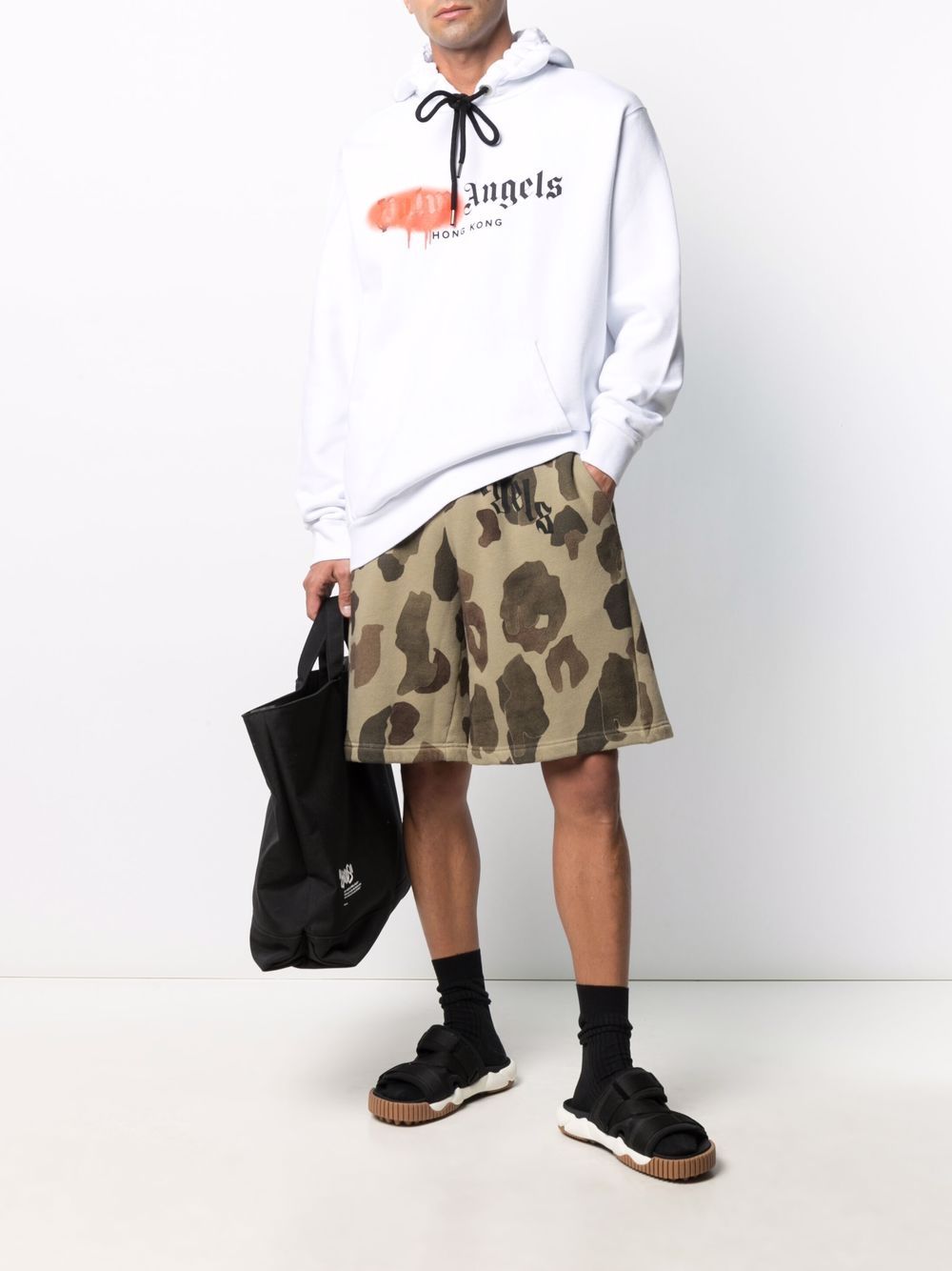 Palm Angels Red Spray Hong Kong-hoodie wit 