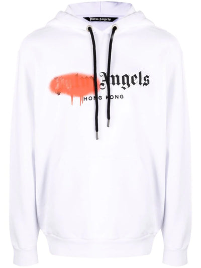 Palm Angels Red Spray Hong Kong-hoodie wit 