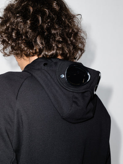 CP Company Diagonal Raised Fleece Goggle-jack in zwart