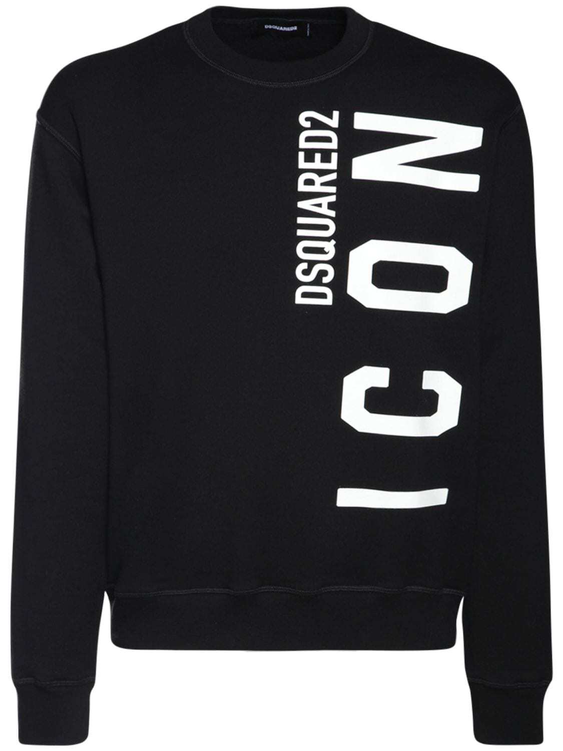 Dsquared2 Jersey sweatshirt met verticale icoonprint zwart