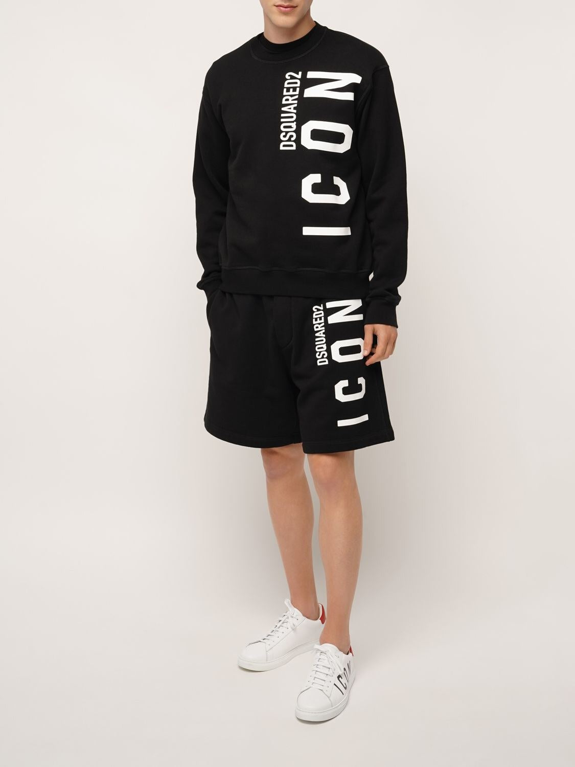 Dsquared2 Jersey sweatshirt met verticale icoonprint zwart