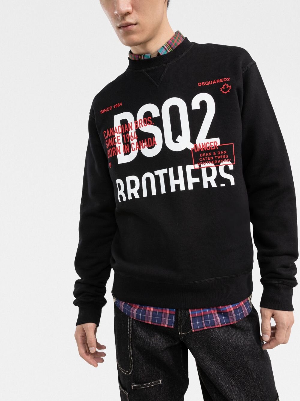 Dsquared2 DSQ2 Brothers Sweatshirt Zwart 