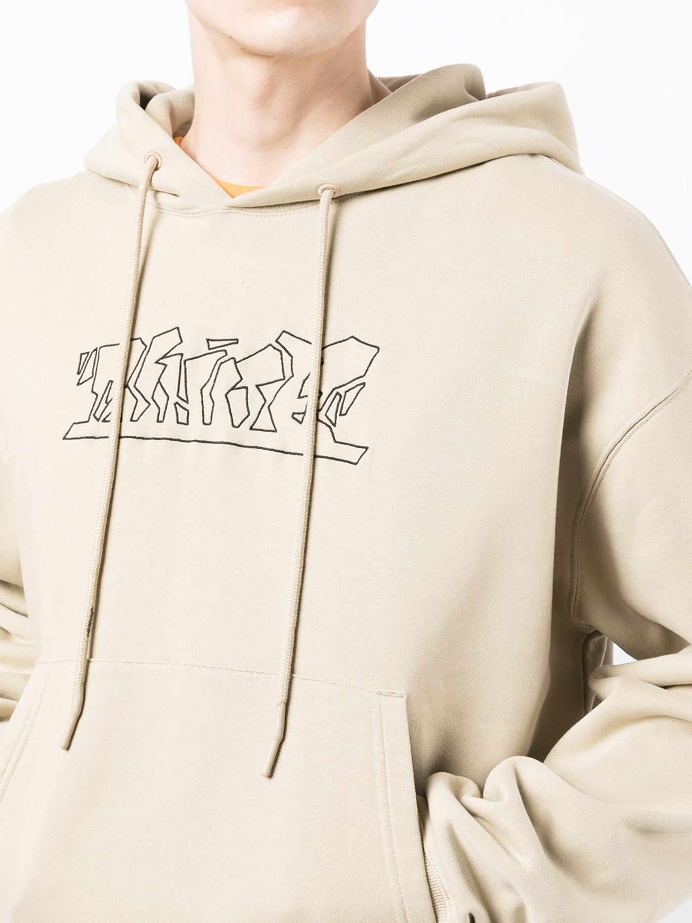Off-White Figuur van Spraak Over Hoodie in Beige