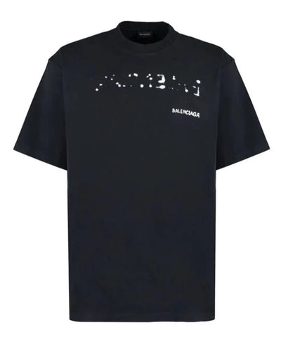 Balenciaga Distressed Bleed-logo T-shirt in zwart