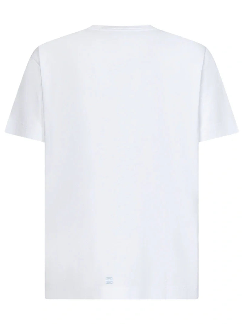 Givenchy 4G Stars Blue-logo bedrukt T-shirt in wit