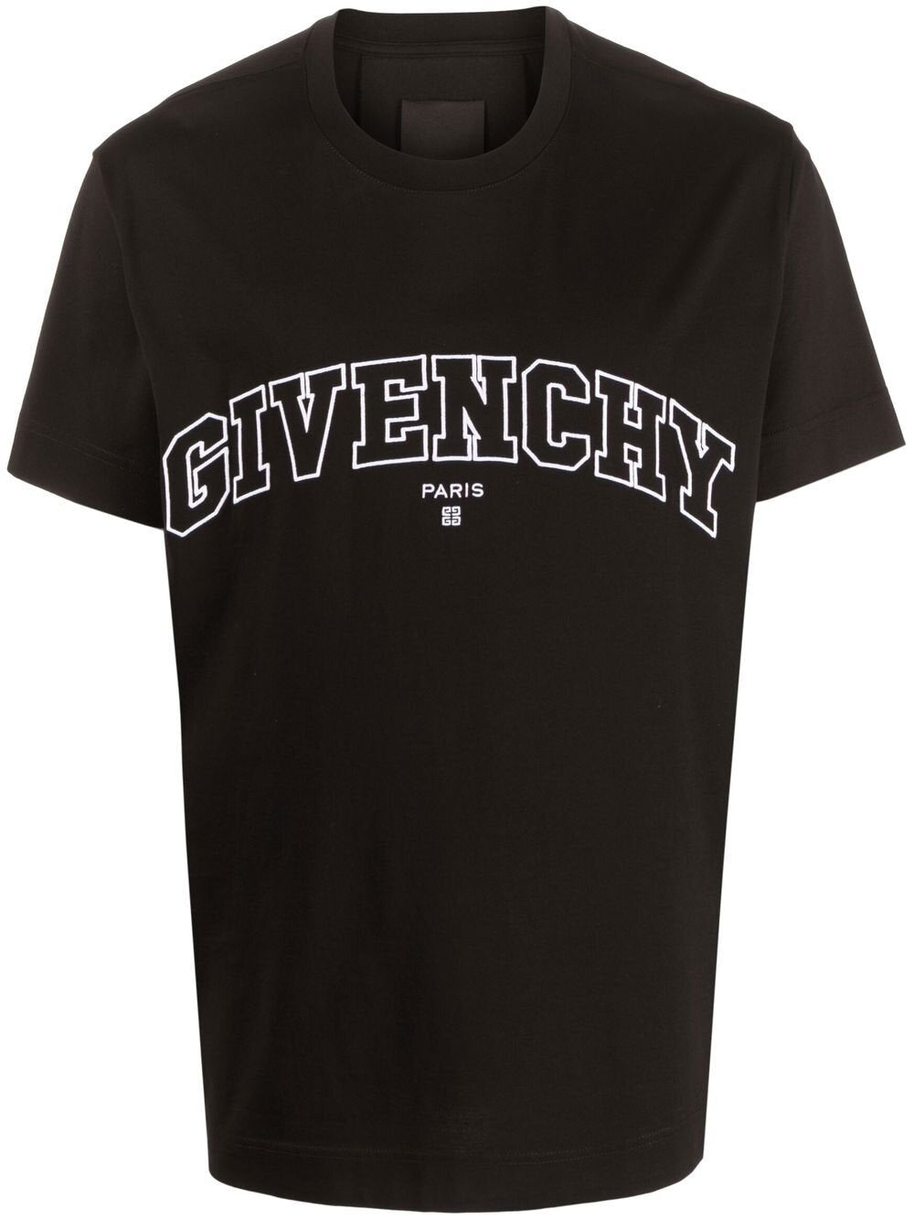 Geborduurd T-shirt met Givenchy College-logo zwart