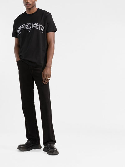 Geborduurd T-shirt met Givenchy College-logo zwart