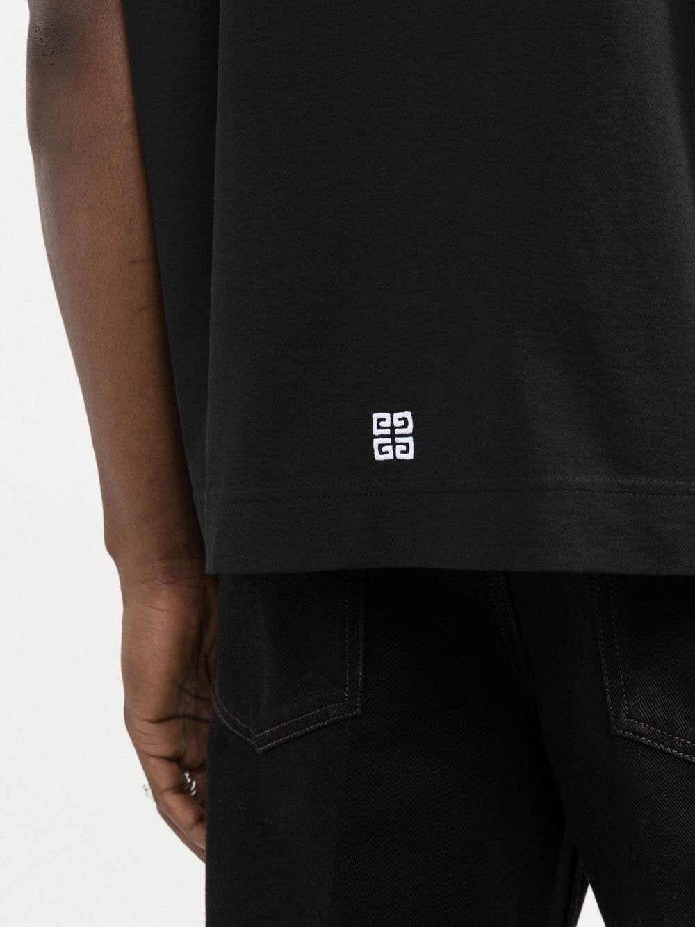 Geborduurd T-shirt met Givenchy College-logo zwart