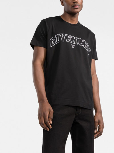Geborduurd T-shirt met Givenchy College-logo zwart