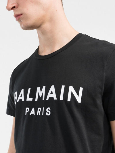 Balmain Paris Print Logo Zwart T-shirt 
