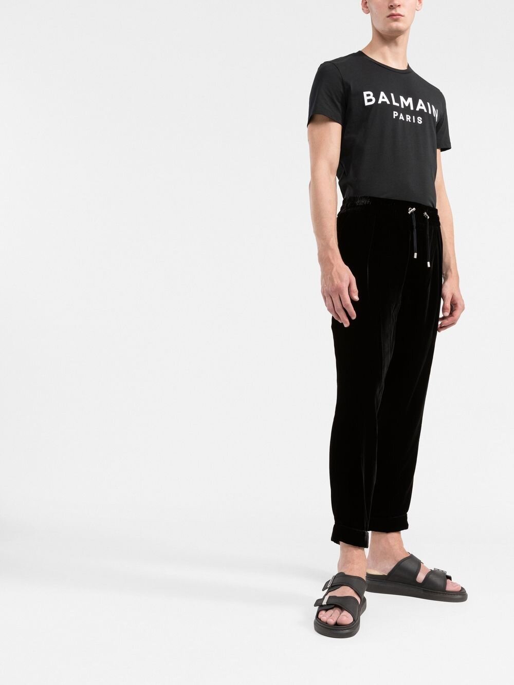 Balmain Paris Print Logo Zwart T-shirt 