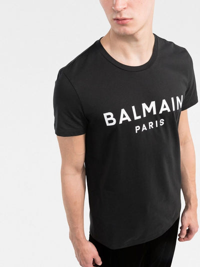 Balmain Paris Print Logo Zwart T-shirt 
