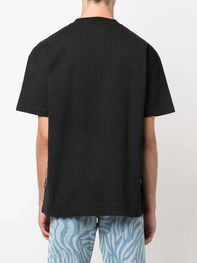 Palm Angels Glittered Logo Klassiek T-shirt in Zwart