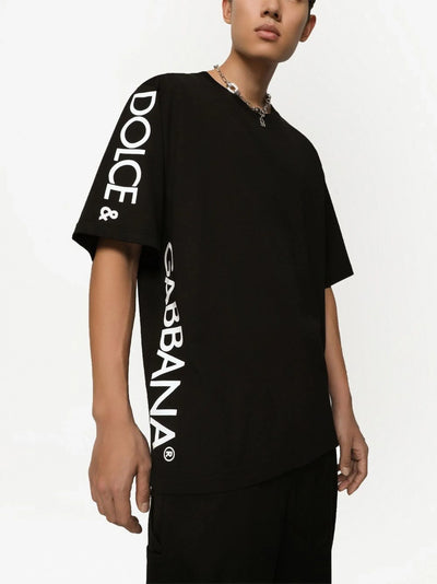 Dolce &amp; Gabbana T-shirt met logoprint aan de zijkant in zwart