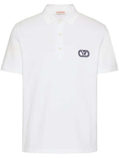 Valentino VLOGO Signature Patch Polo in White