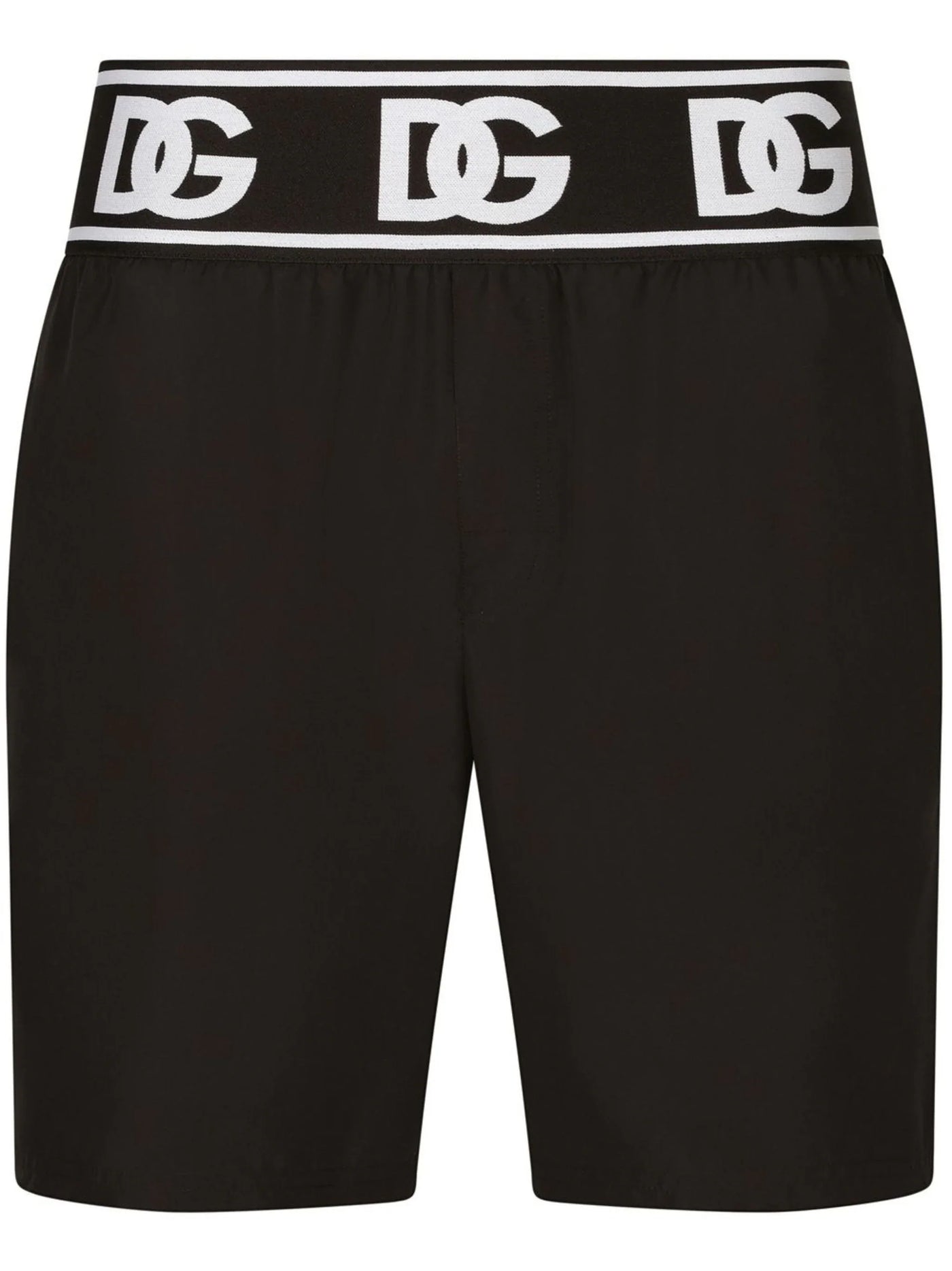 Dolce & Gabbana DG Logo Waistband Swimshorts in Black