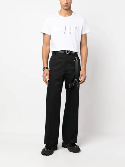 Balmain T-shirt met zilveren print in wit
