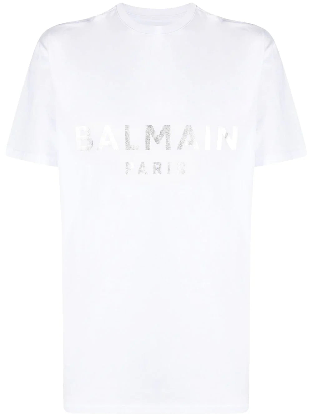 Balmain T-shirt met zilveren print in wit