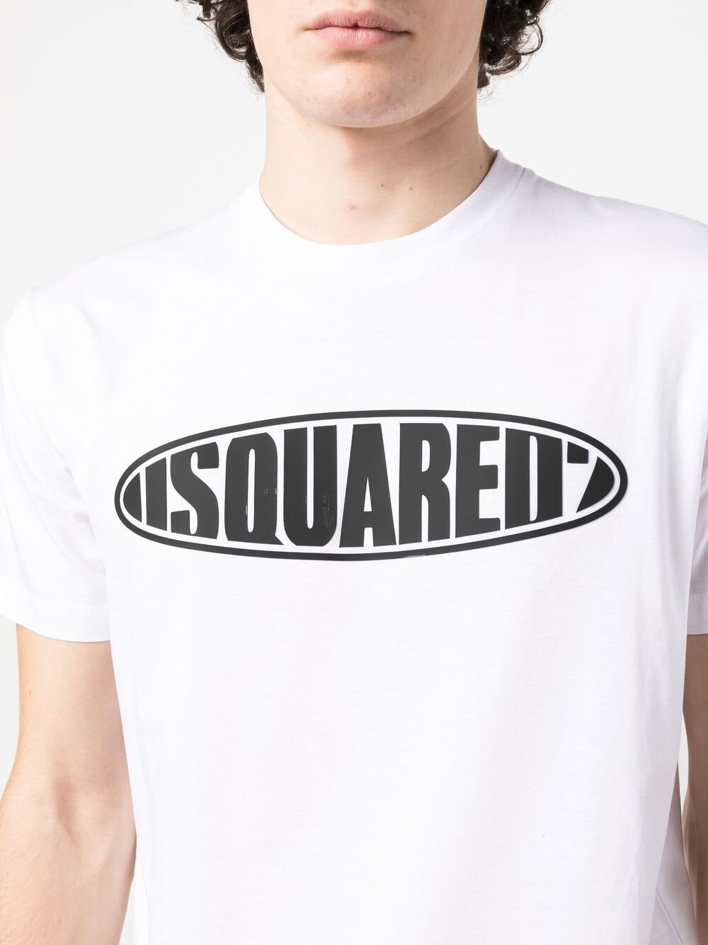 Dsquared2 T-shirt met surfplanklogoprint in wit