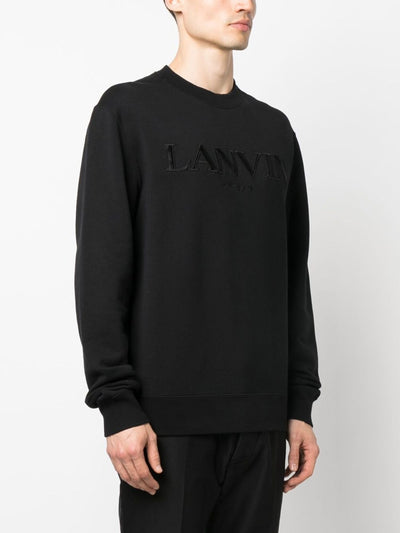 Lanvin Paris Logo Geborduurd Sweatshirt in Zwart