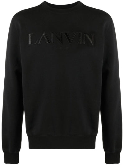 Lanvin Paris Logo Geborduurd Sweatshirt in Zwart