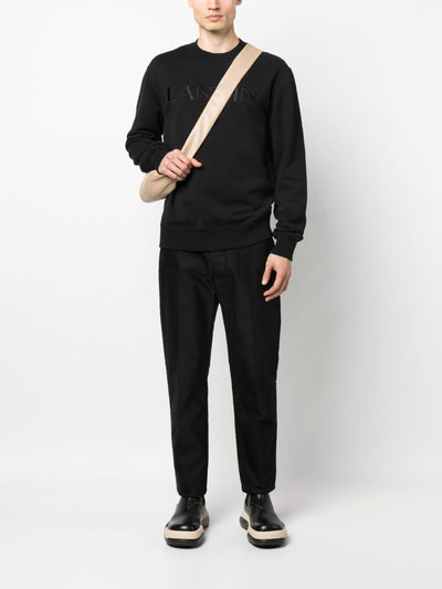 Lanvin Paris Logo Geborduurd Sweatshirt in Zwart