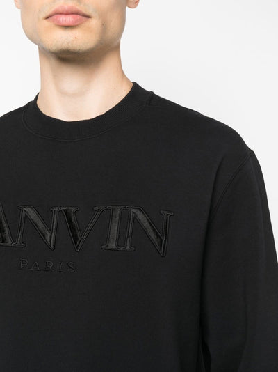 Lanvin Paris Logo Geborduurd Sweatshirt in Zwart