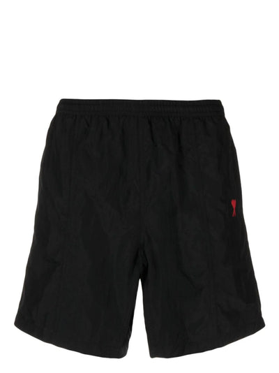 AMI PARIS Zwemshort met geborduurd logo in zwart