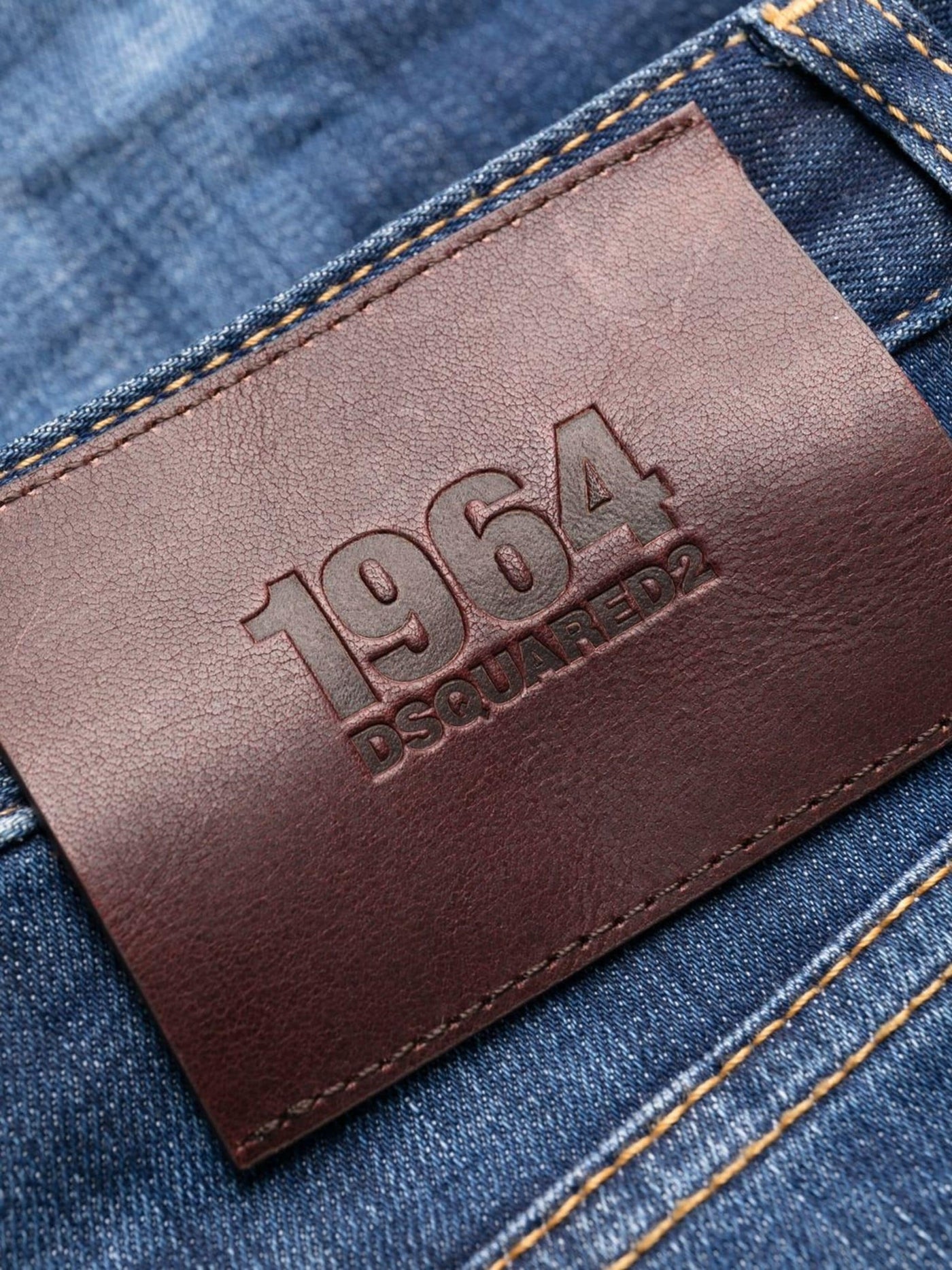 Dsquared2 1964 Patch Distressed Slim Jeans Blue