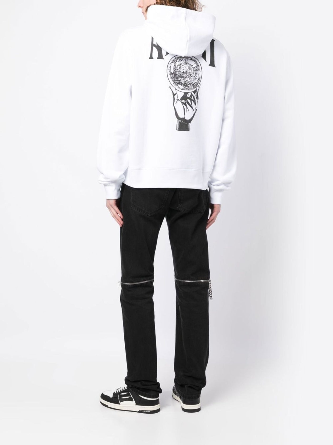 Amiri Crystal Ball Logo Hoodie in het wit