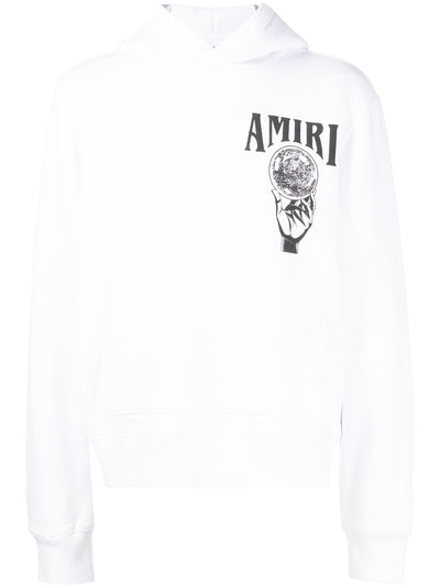 Amiri Crystal Ball Logo Hoodie in het wit