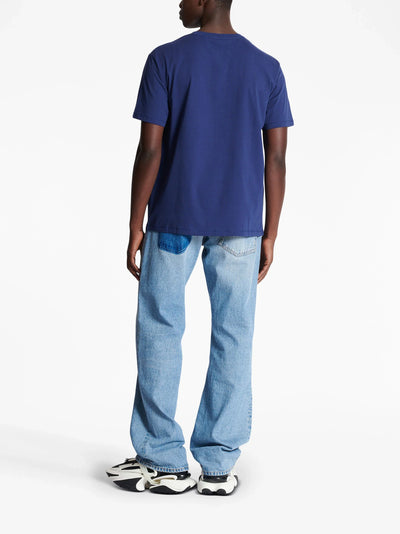 Balmain Logo Print T-shirt in marineblauw