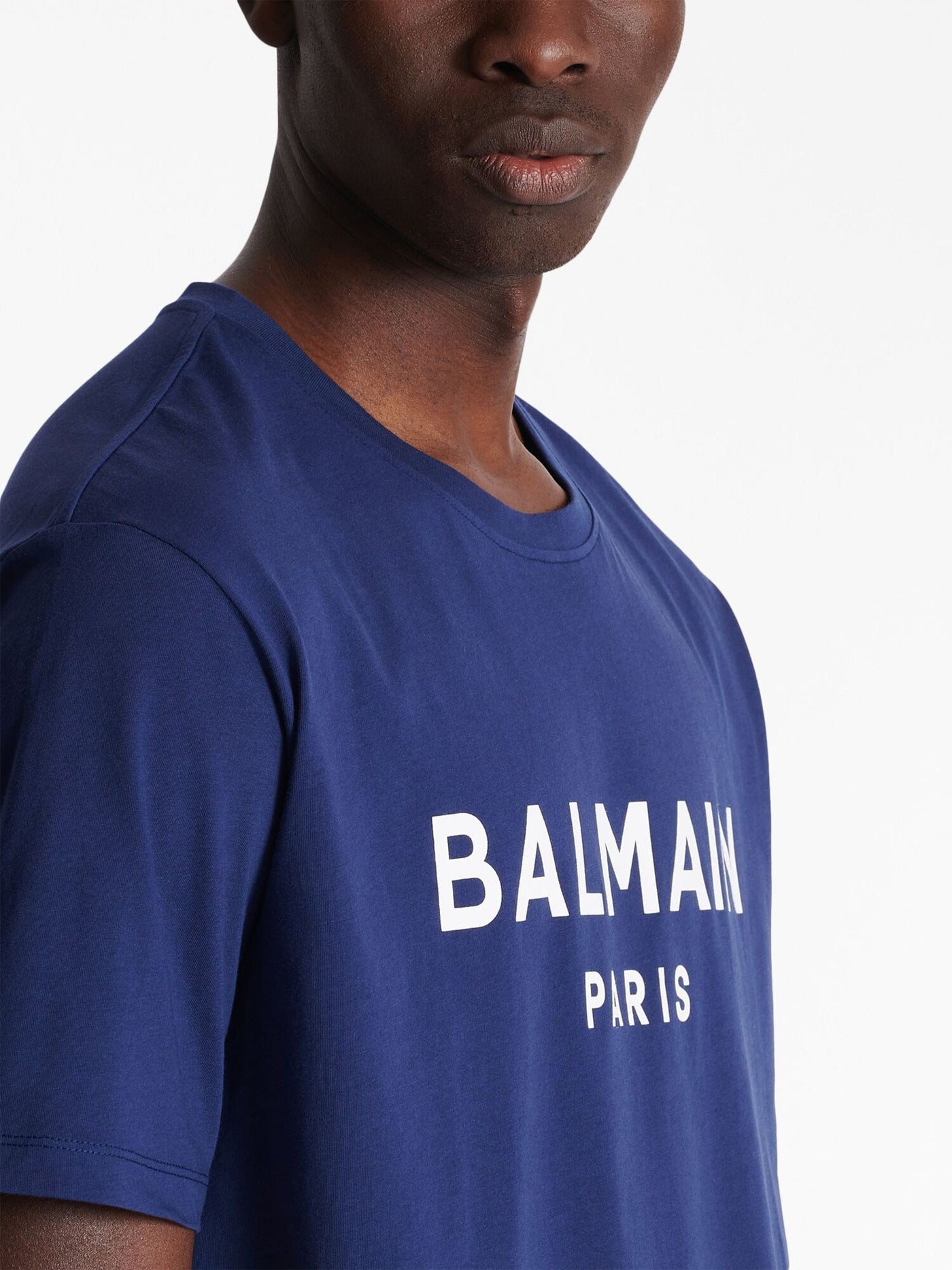 Balmain Logo Print T-shirt in marineblauw