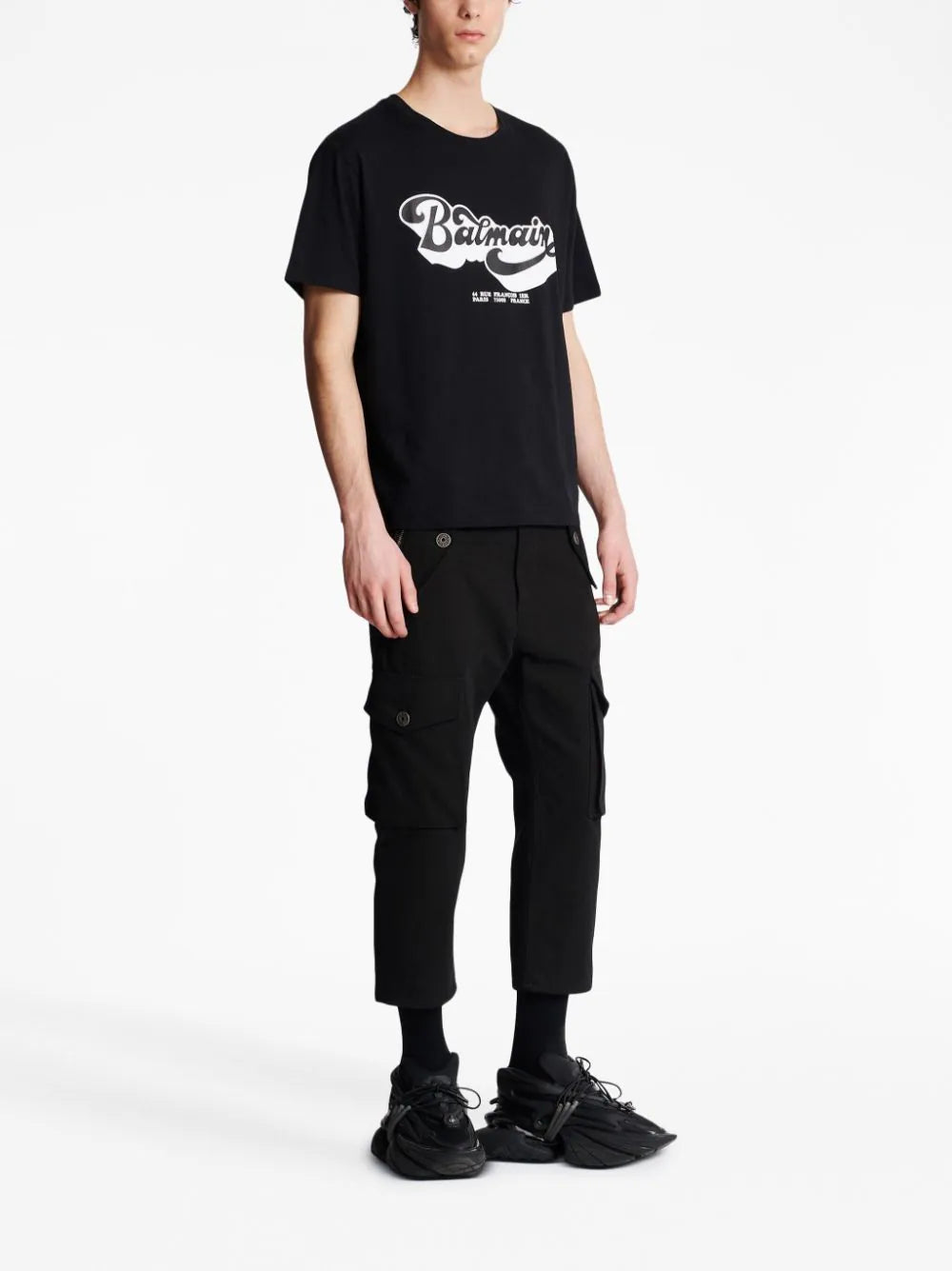Balmain T-shirt met logoprint uit de jaren 70 in zwart 