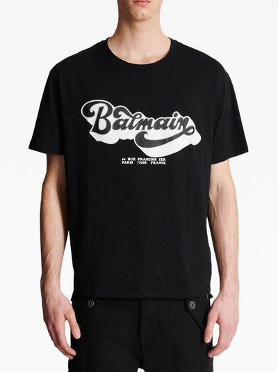 Balmain T-shirt met logoprint uit de jaren 70 in zwart 