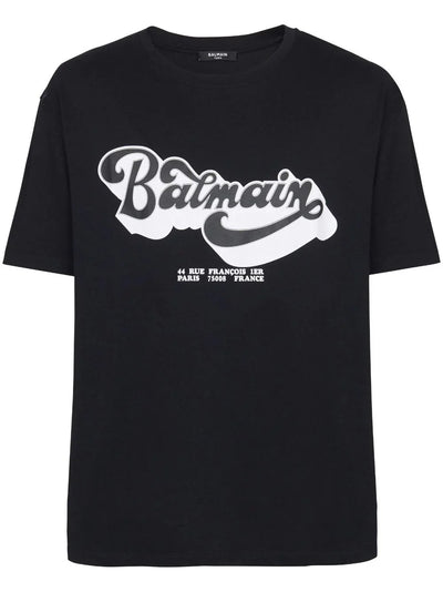Balmain T-shirt met logoprint uit de jaren 70 in zwart 