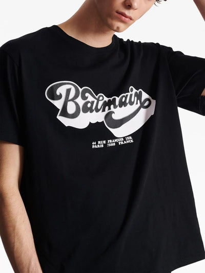 Balmain T-shirt met logoprint uit de jaren 70 in zwart 