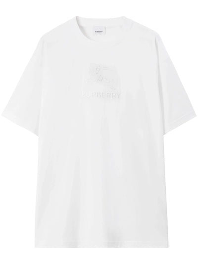 Burberry EKD Logo geborduurd T-shirt in wit