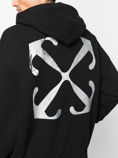 Gebroken witte Lunar Arrow skate hoodie in zwart