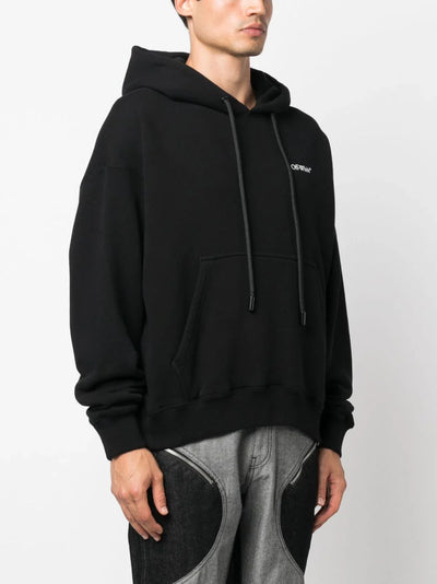 Gebroken witte Lunar Arrow skate hoodie in zwart