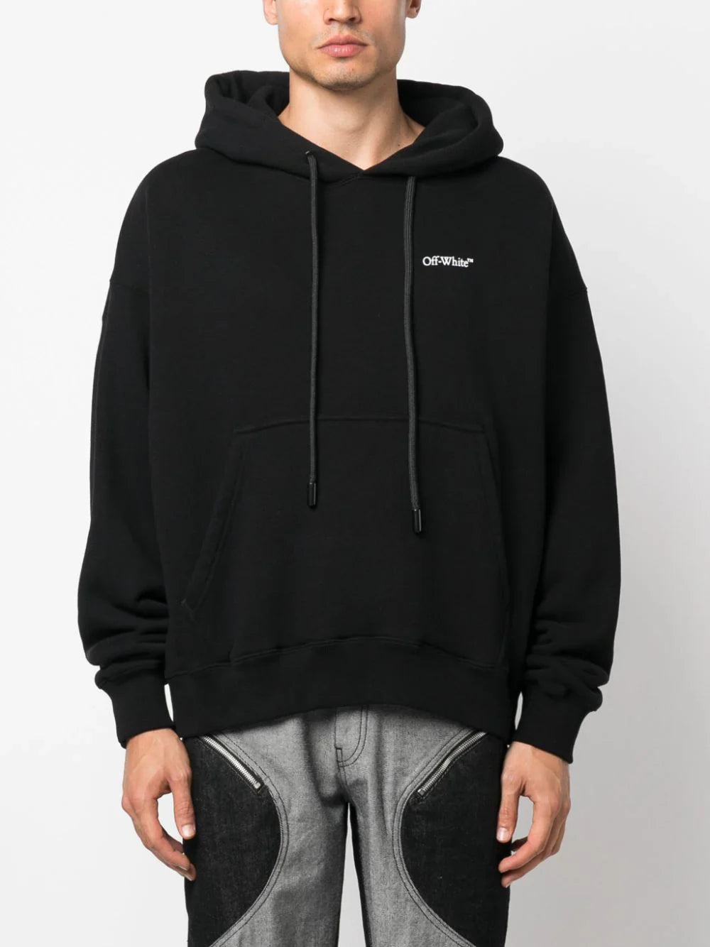 Gebroken witte Lunar Arrow skate hoodie in zwart