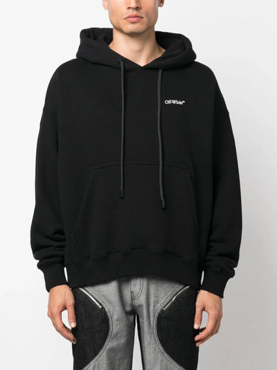 Gebroken witte Lunar Arrow skate hoodie in zwart