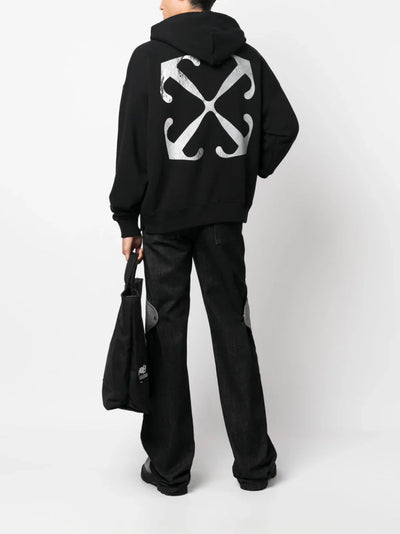 Gebroken witte Lunar Arrow skate hoodie in zwart