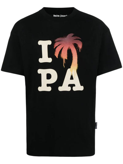 Palm Angels I Love PA-logo bedrukt T-shirt in zwart