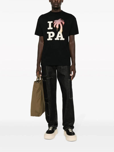 Palm Angels I Love PA-logo bedrukt T-shirt in zwart